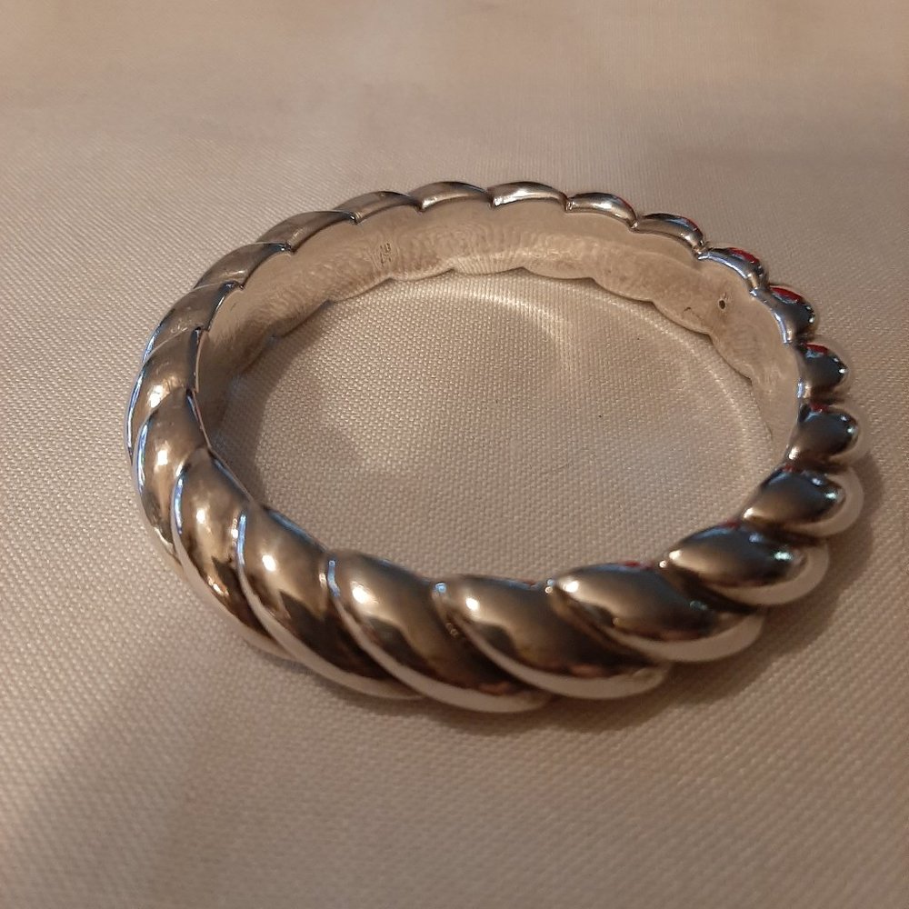 Sterling Silver Solid Bangle Bracelet - image 3